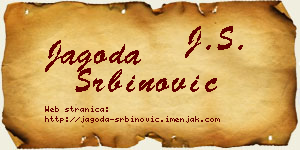 Jagoda Srbinović vizit kartica